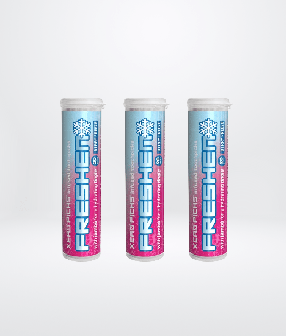 Fresh Breath Toothpicks Berry Freeze 3 Pack | XERO PICKS® Freshen