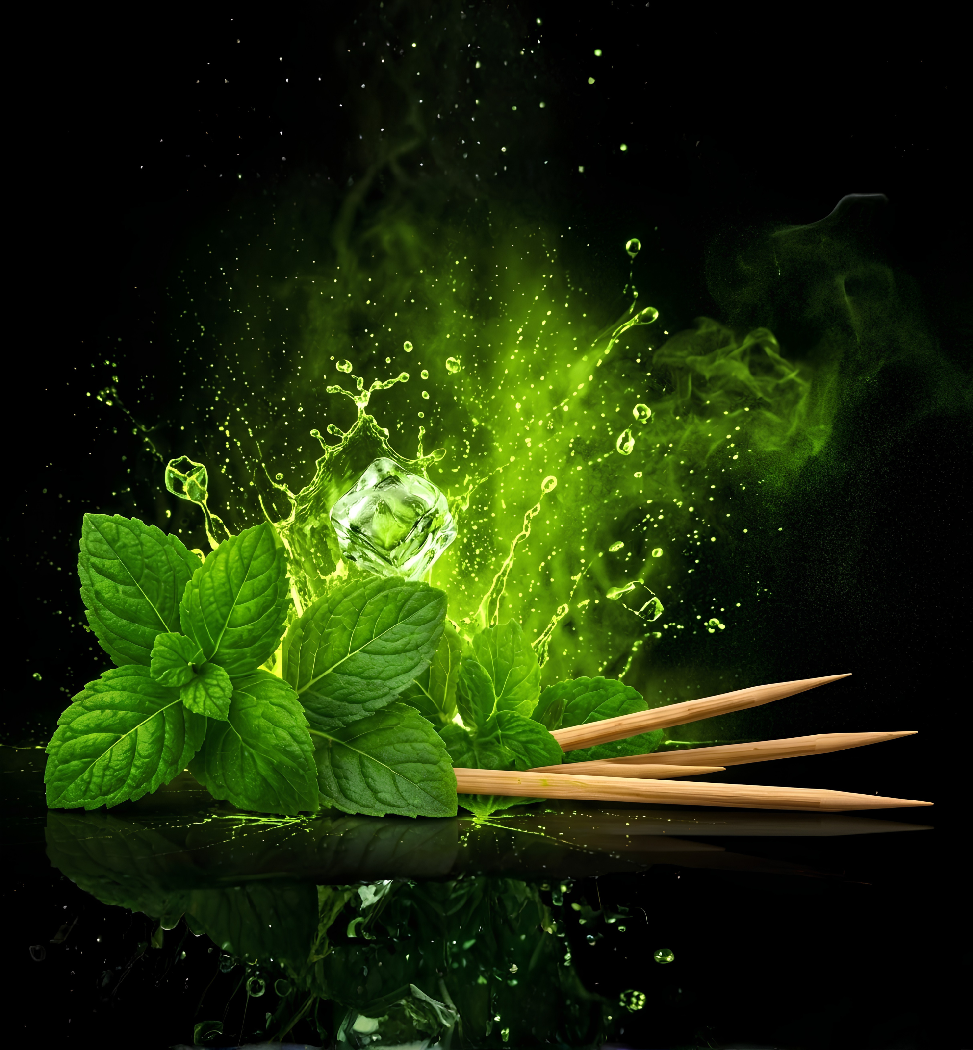Xero Picks Quit tube with mint leaves and infused toothpicks