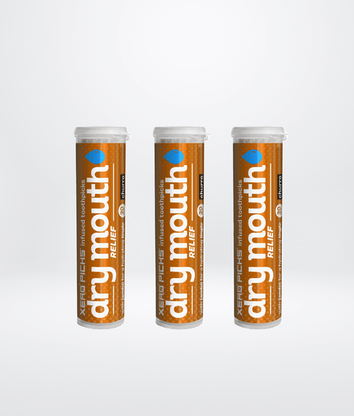 Ricoプロフ必須 Dry Mouth Relief Toothpicks Churro 3 Pack | XERO PICKS®